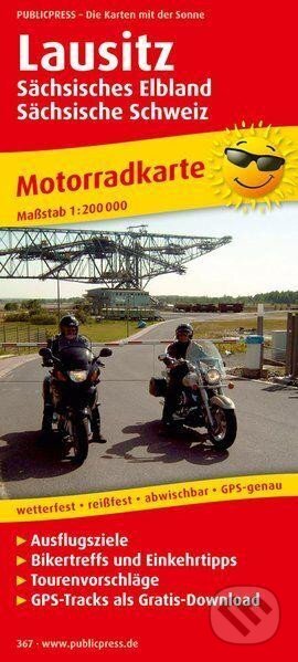 Lausitz, Sächsisches Elbland-Sächsische Schweiz 1:200 000 / motocyklová mapa (freytag&berndt)