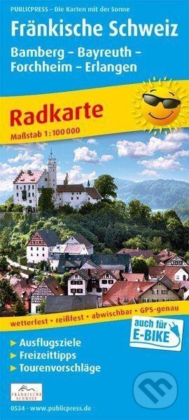 Francké Švýcarsko, Bamberg-Bayreuth, Forchheim-Erlangen 1:100 000 / cyklistická mapa (freytag&berndt)