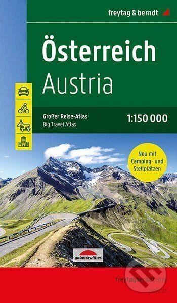 Rakousko 1:150 000 / velký cestovní atlas s kempy a parkovacími místy (freytag&berndt)