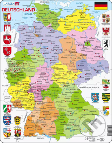 Nemecko - politická mapa A11, Larsen, 2020