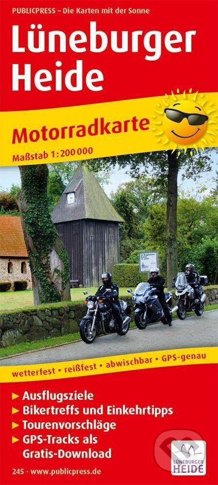 Lüneburské vřesoviště 1:200 000 / motocyklová mapa (freytag&berndt)