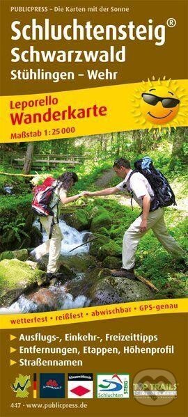 Stezka Schwarzwaldskou soutěskou, jez Stühlingen 1:25 000 / turistická mapa (freytag&berndt)
