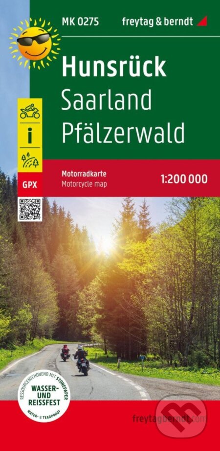 Hunsrück, Sársko, Falcký les 1:200 000 / motocyklová mapa (freytag&berndt)