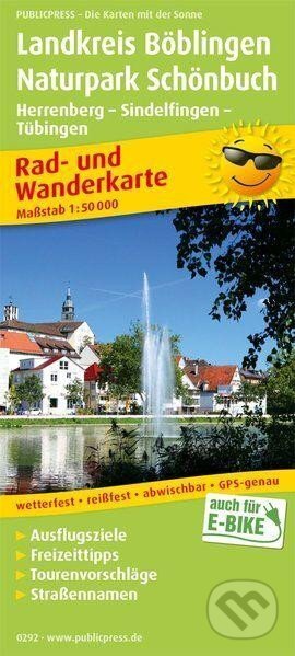 Landkreis Böblingen-Naturpark Schönbuch, Herrenberg-Sindelfingen-Tübingen 1:50 000 / cyklistická a turistická mapa (freytag&berndt)