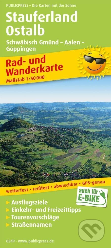 Stauferland, Ostalb, Schwäbisch Gmünd – Aalen – Göppingen 1:50 000 / cyklistická a turistická mapa (freytag&berndt)