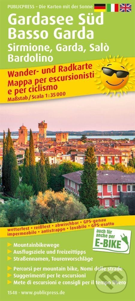 Jezero Garda jih, Basso Garda, Sirmione, Garda, Salo, Bardolino 1:35 000 / turistická a cykloturistická mapa (freytag&berndt)