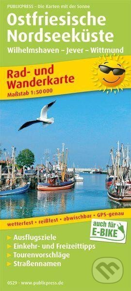 Východofríské pobřeží Severního moře, Wilhelmshaven-Jever-Wittmund 1:50 000 / cyklistická a turistická mapa (freytag&berndt)
