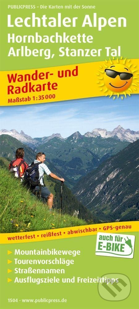 Lechtalské Alpy, Hornbachkette, Arlberg, Stanzer Tal 1:35 000 / turistická a cykloturistická mapa (freytag&berndt)