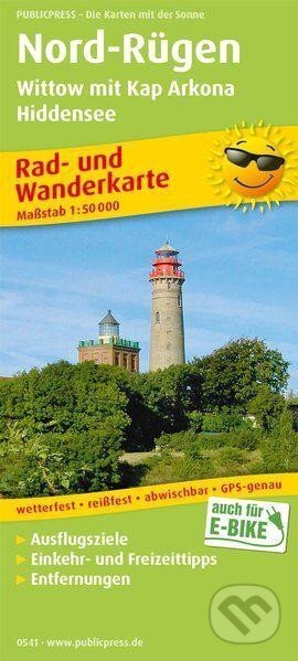 Severní Rujána, Wittow s mysem Arkona, Hiddensee 1:50 000 / cyklistická a turistická mapa (freytag&berndt)