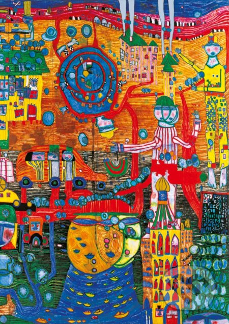 Hundertwasser - The 30 Days Fax Painting, 1996 - puzzle z kategorie Umělecké