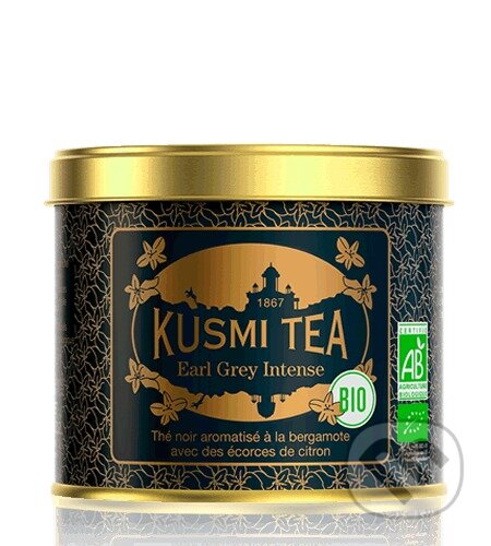 Kávy a čaje: Kusmi Tea Sypaný čierny čaj Earl Grey Intense Bio, kovová dóza 100 g (Kusmi Tea). Kusmi Tea, 2024