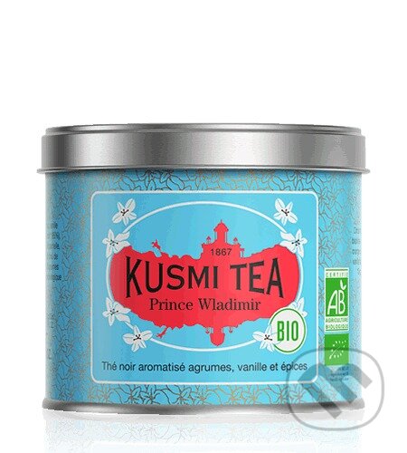 Kávy a čaje: Kusmi Tea Sypaný čierny čaj Prince Vladimir Bio, kovová dóza 100 g (Kusmi Tea). Kusmi Tea, 2024