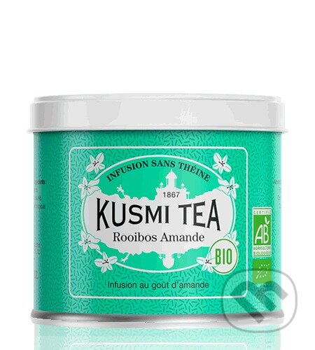 Kávy a čaje: Kusmi Tea Sypaný bylinný čaj Mandlový Rooibos Bio, kovová dóza 100 g (Kusmi Tea). Kusmi Tea, 2024
