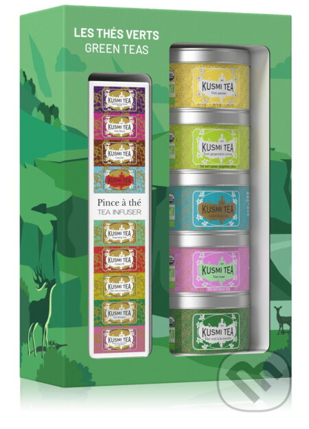 Kávy a čaje: Kusmi Tea Darčeková súprava Green teas so sitkom na čaj (Kusmi Tea). Kusmi Tea, 2024