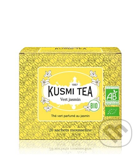Kávy a čaje: Kusmi Tea Porciovaný zelený čaj Green Jasmine Bio, 20 vrecúšok (Kusmi Tea). Kusmi Tea, 2024