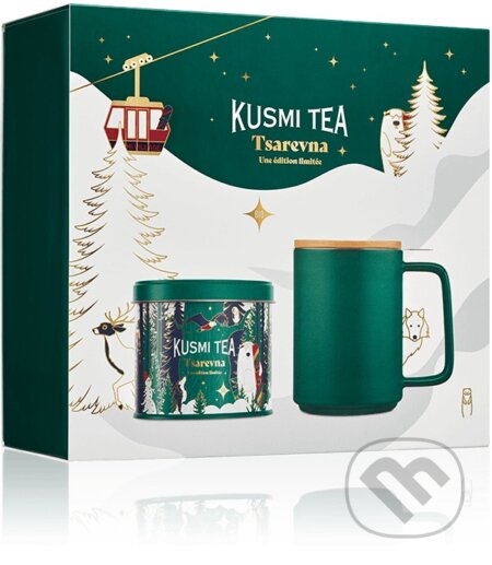 Kávy a čaje: Kusmi Tea Darčekový set vianočného čaju Tsarevna a porcelánového hrnčeka (Kusmi Tea). Kusmi Tea, 2024
