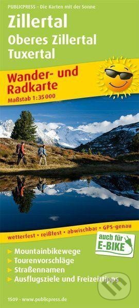 Zillertal-Horní Zillertal, Tuxertal 1:35 000 / turistická a cykloturistická mapa (freytag&berndt)