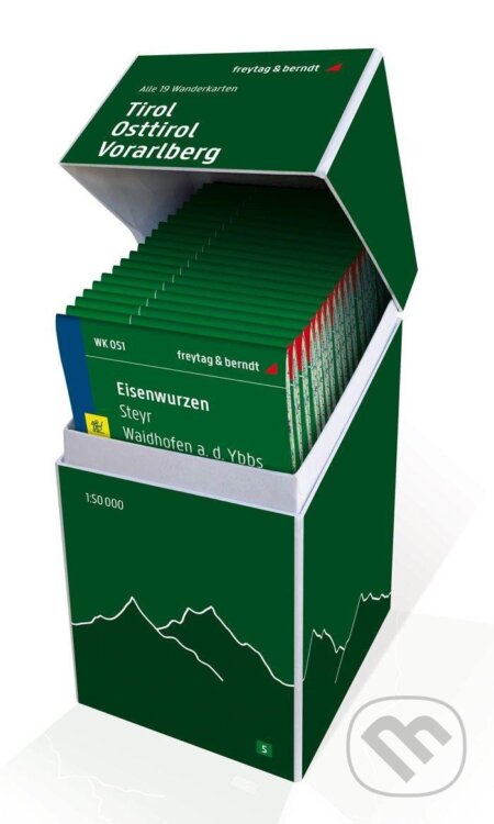 Tyrolsko-Osttirol-Vorarlberskon 1:50 000 / sada 22 turistických a cykloturistických map (freytag&berndt)