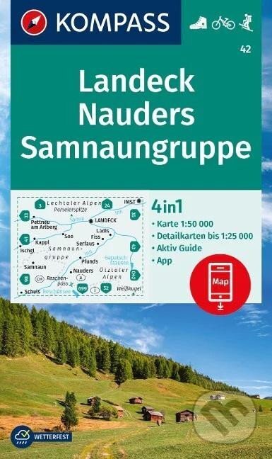 Kniha: Landeck, Nauders, Samnaungruppe 1:50 000 / turistická mapa KOMPASS 42 (Marco Polo)