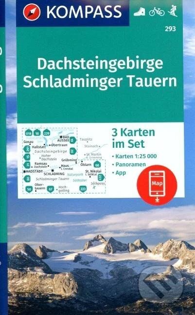 Kniha: Dachsteingebirge, Schladminger Tauern 1:25 000 / sada 3 turistických map KOMPASS 293 (Marco Polo)
