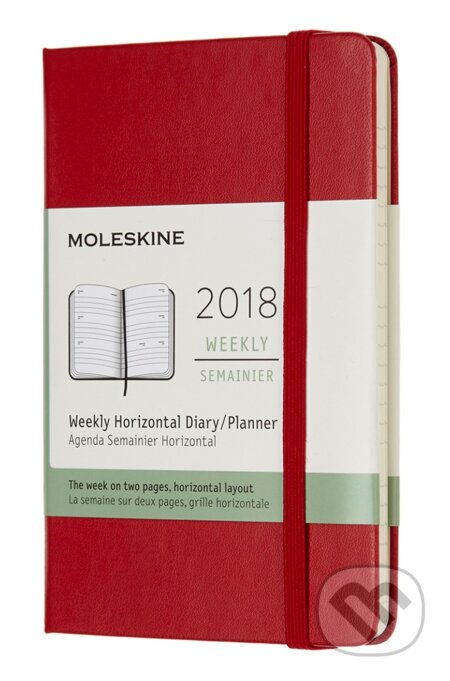 Moleskine – 12-mesačný horizontálny červený diár 2018, Moleskine, 2017