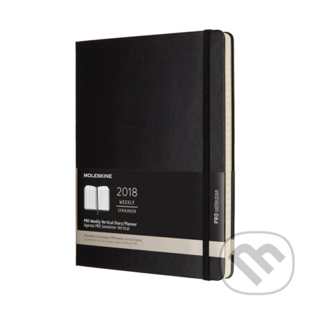 Moleskine – 12-mesačný profesionálny vertikálny čierny diár 2018 (Moleskine)