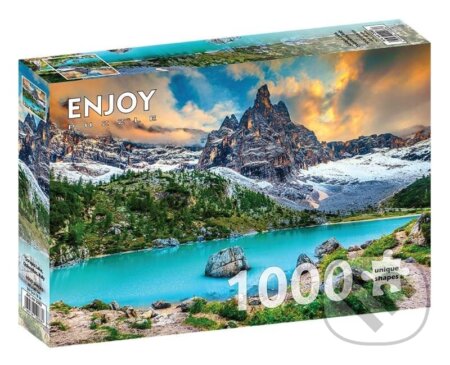 Jezero Sorapis, Dolomity, Itálie - puzzle z kategorie Přírodní scenérie