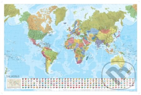 Kniha: World Political Marco Polo Wall Map with Flags (Marco Polo)