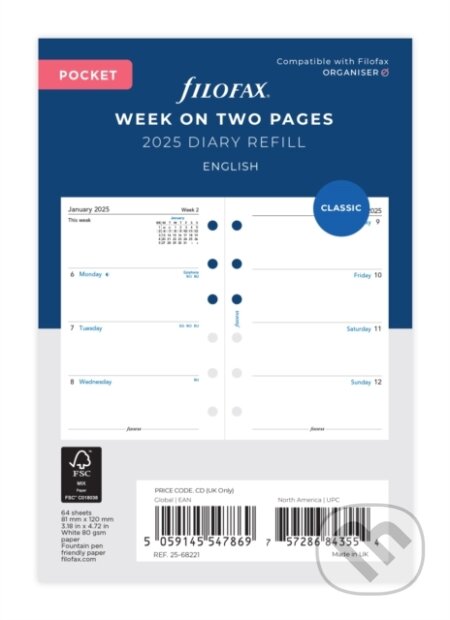 Kniha: Filofax Pocket Week on Two Pages Diary English 2025 (FILOFAX). FILOFAX, 2024