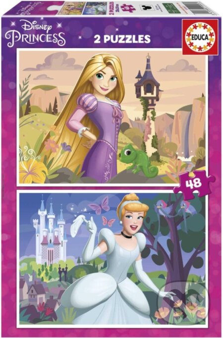 Disney princezny: Locika a Popelka - puzzle z kategorie 15 - 60 dílků