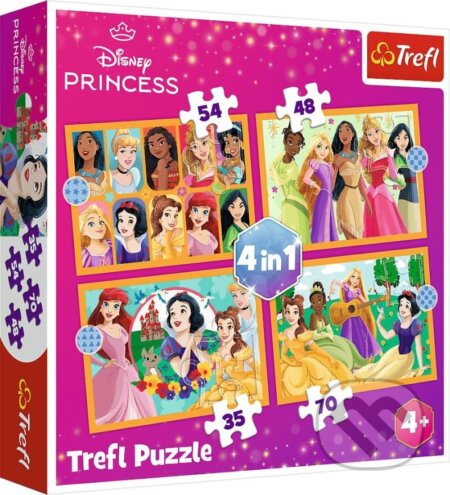 Puzzle: Disney princezny: Pohádkové příběhy/4v1 (Trefl)
