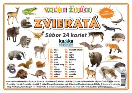 Súbor 24 kariet - Zvieratá (voľne žijúce), Kupka, 2017