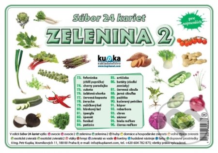 Súbor 24 kariet - Zelenina 2 - Petr Kupka, Kupka, 2017