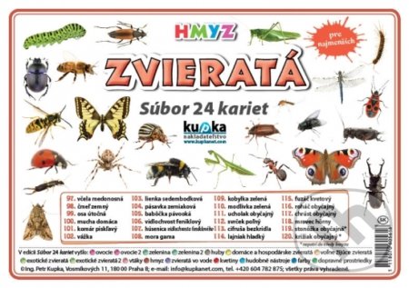 Súbor 24 kariet - Zvieratá (hmyz) - Petr Kupka - kniha z kategorie Učebnice a slovníky