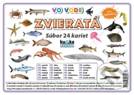 Súbor 24 kariet - Zvieratá (vo vode) - Petr Kupka, Kupka, 2017