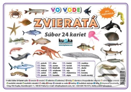Súbor 24 kariet - Zvieratá (vo vode) - Petr Kupka - kniha z kategorie Učebnice a slovníky