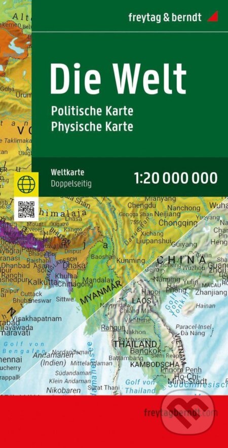 Kniha: Mapa světa 1:20.000.000 / politická,  fyzická (vyztužená; německá verze) (freytag&berndt)