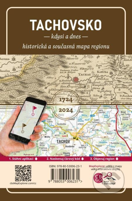 Kniha: Tachovsko kdysi a dnes - historická a současná mapa regionu (Malované Mapy)