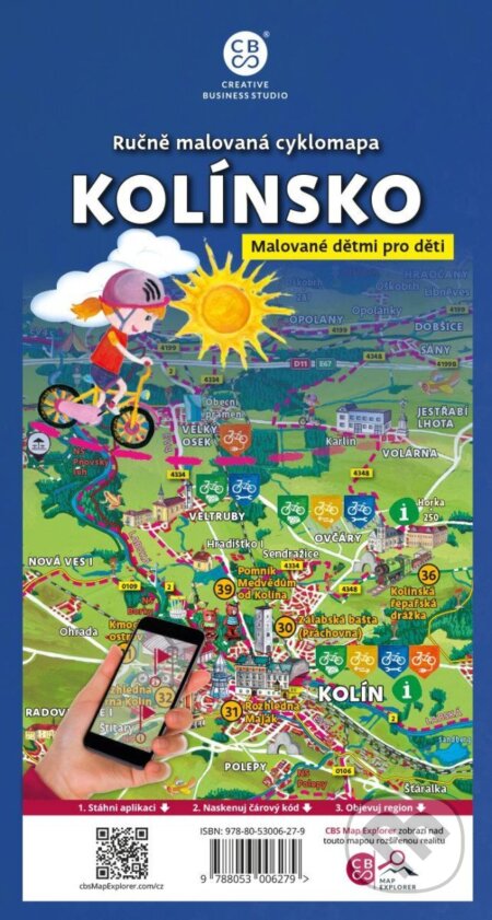 Kniha: Kolínsko dětem - Ručně malovaná cyklomapa (Malované Mapy)