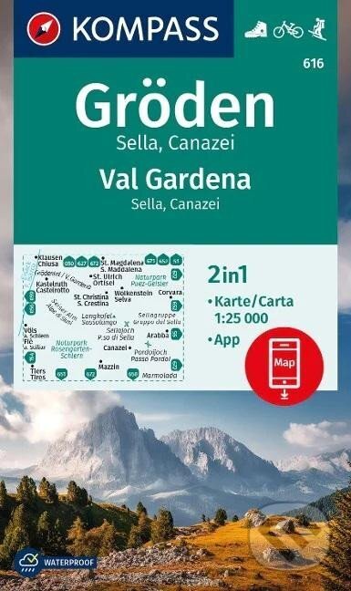 Kniha: Val Gardena, Sella, Canazei 1:25 000 / turistická mapa KOMPASS 616 (Marco Polo)