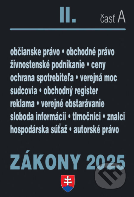 Kniha: Zákony II. A / 2025 - Obchodné a občianske právo (Autorský kolektív)