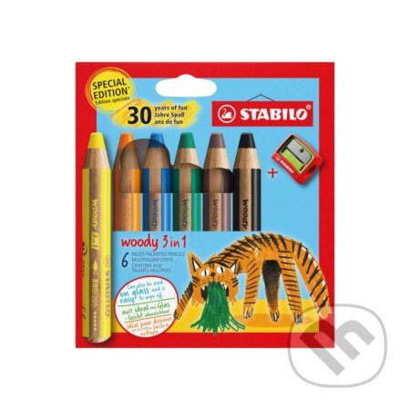 STABILO woody 3 in 1 - sada 6 ks s ořezávátkem