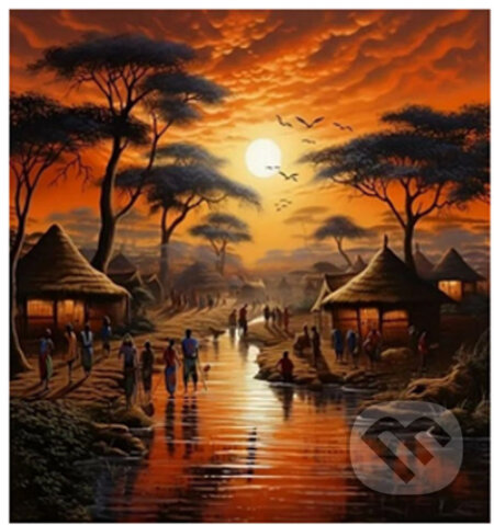 Diamantové malování Západ slunce nad Afrikou