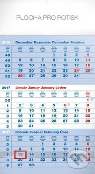 Štandard modrý 3mesačný - nástenný kalendár 2017, Presco Group, 2015