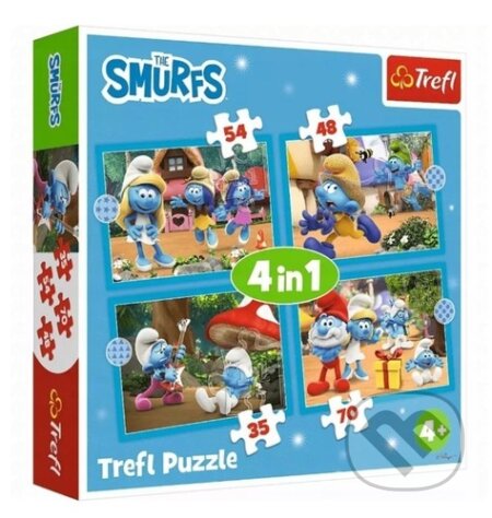 Puzzle Šmoulí vesnička 4v1