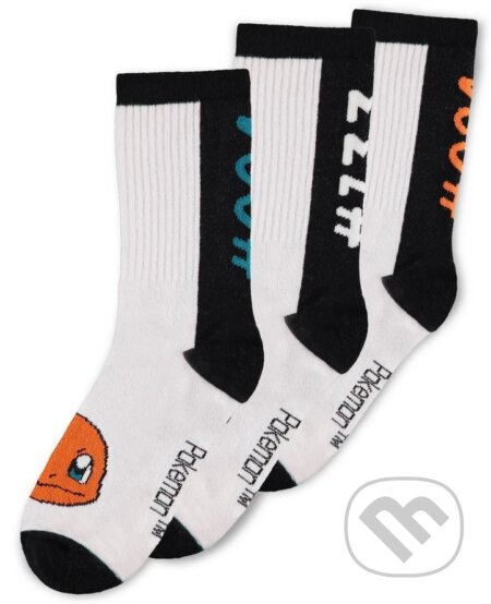 Ponožky Pokémon - Gengar, Charmander a Eevee BW 35/38 (3 páry)