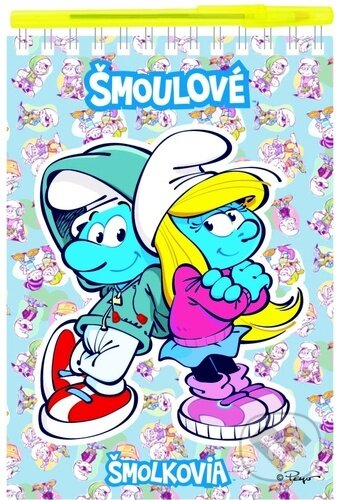 Psací sada Blok A5 + kuličkové pero Šmoulové