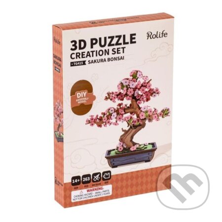 RoboTime 3D dřevěná skládačka Bonsaj sakura
