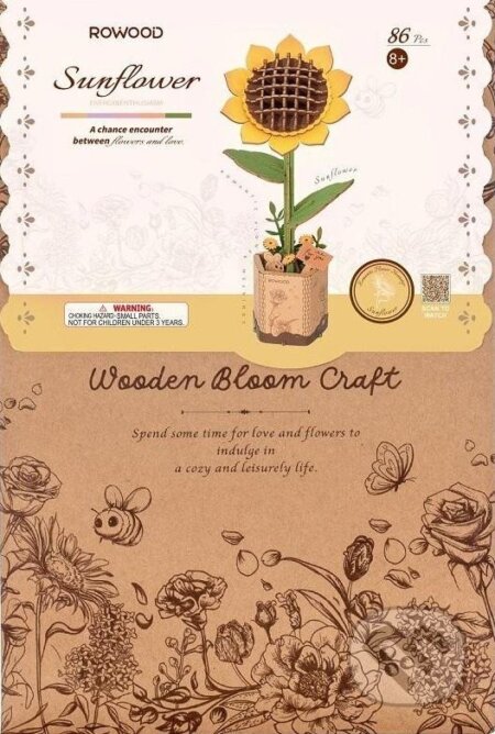 3D Dřevěná skládačka: Slunečnice - hra z kategorie Stavebnice