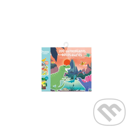 AUZOU Znovupoužiteľné samolepky s predlohami DINOSAURY 200 ks